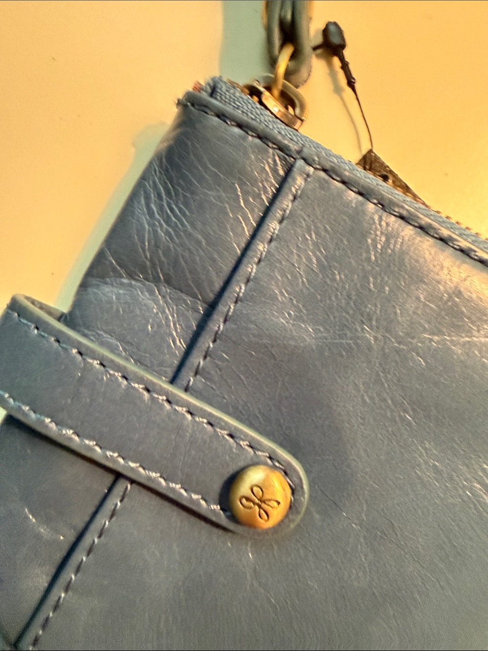 HOBO Blue Leather Wristlet Clutch - Picture 2 of 6